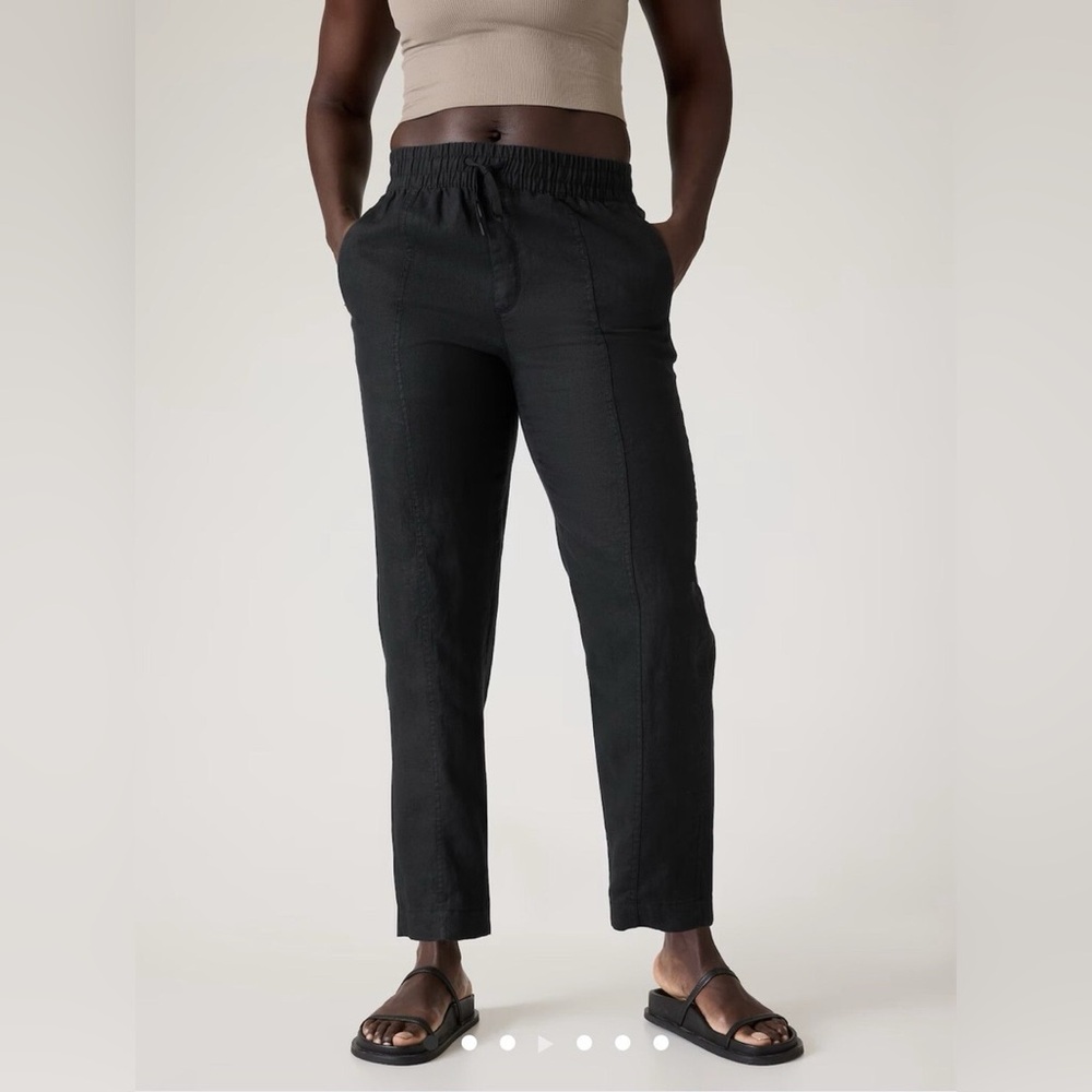Athleta Retreat Linen Ankle Pant black size‎ XL new with tags